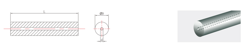 中心直通孔，总长 330mm，未精磨毛坯