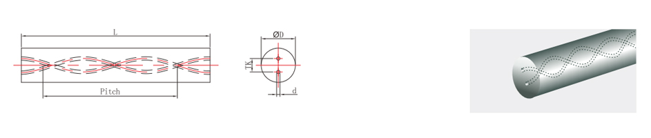 螺旋冷却孔 40°，总长 330mm，未精磨毛坯