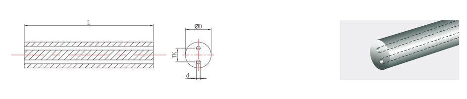 直通内孔，缩小孔口倒角，总长 330mm，毛坯未精磨